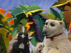 A skunk wearing a top hat?  What a wacky show!