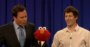 Elmo Stares Down Andy Samberg on Jimmy Fallon