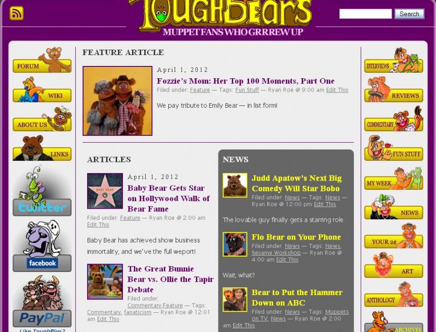 April Fools: ToughBears.com, Muppet Fans Who Grrrew Up