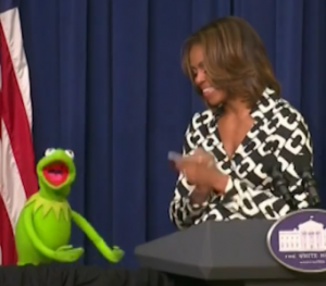 Watch Kermit Kiss the First Lady’s Hand