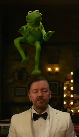 Constantine dances on Ricky Gervais head