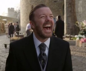Watch Ricky Gervais Laughing a Lot on the Set of Muppets Most Wanted