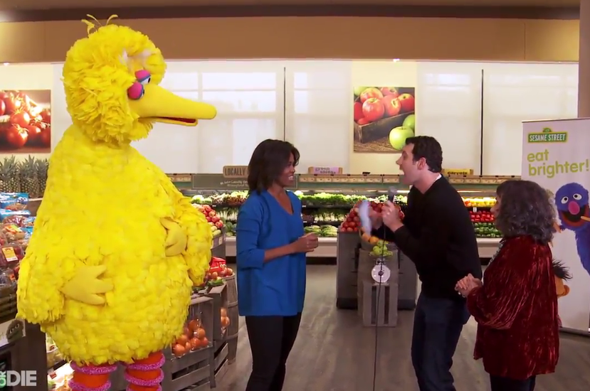 Big Bird and FLOTUS Join Billy on the Street