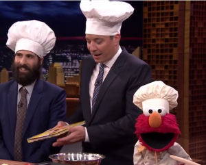 Watch Elmo Make Waffle Grilled Cheese with Jimmy Fallon