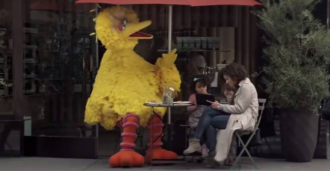 Big Bird Commercial Is Brought to You by Letters A, T, & T
