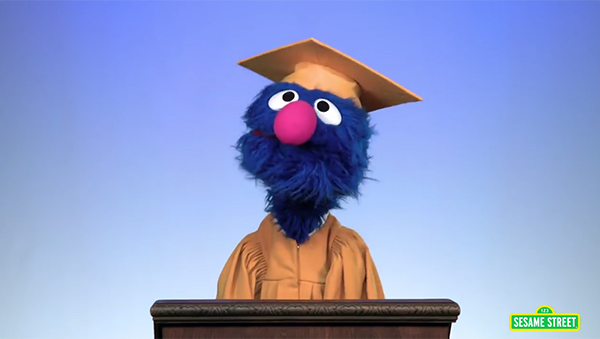 Grover Gives Graduation Greeting