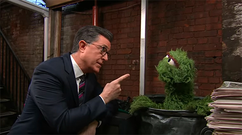 Watch Oscar Sing About Bad News on Colbert