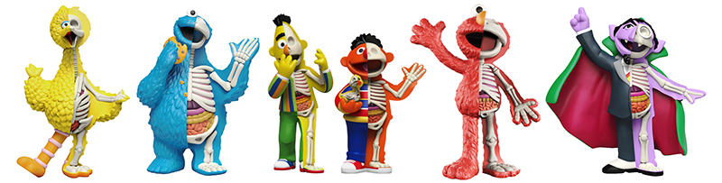 These Skeletal Sesame Street Figures Have Guts
