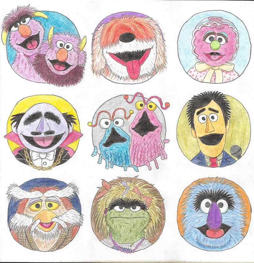 ToughPigs Art Tony's Whitaker Draws Every Sesame Street Character