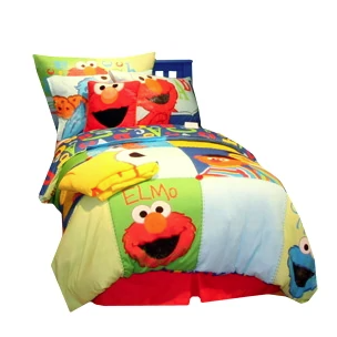 Children's bedding with Elmo all over it
