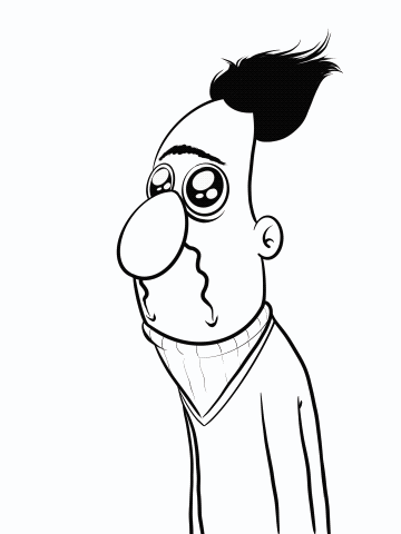 An animation of Bert crying