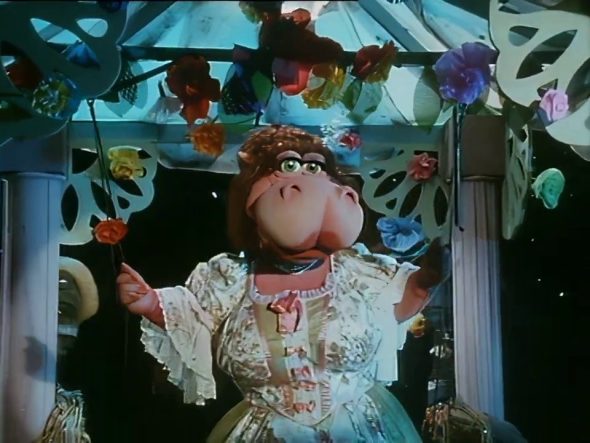 Heidi in the Feebles' "Garden of Love" number.