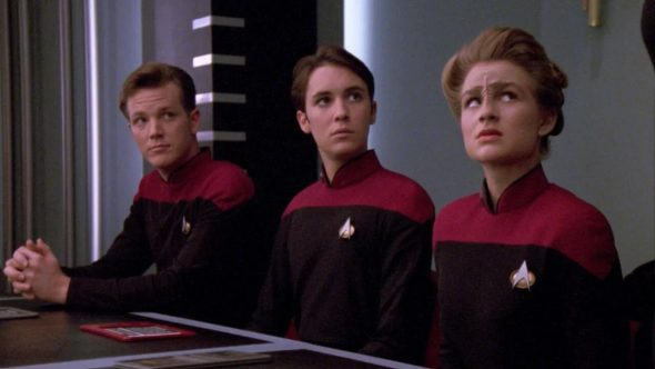 Wesley Crusher and his Starfleet colleagues from 'Star Trek: The Next Generation'.