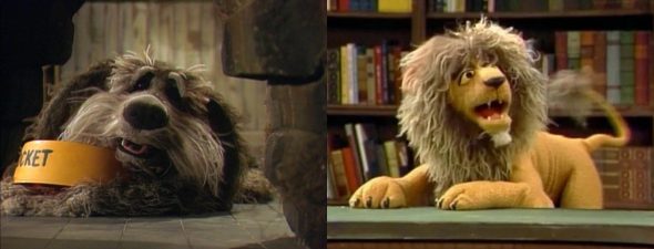 Images of Sprocket (a Muppet dog from Fraggle Rock) and Chicago (a Muppet lion from Sesame Street)