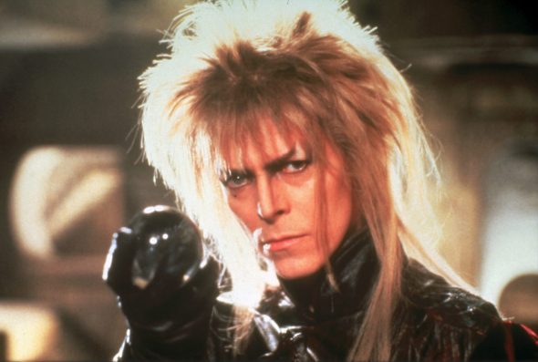 Screenshot from Labyrinth: Jareth looks at you ominously, holding a crystal ball.