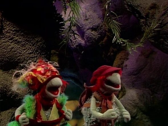 Sidebottom and Boober travel through the caves of the rock together.