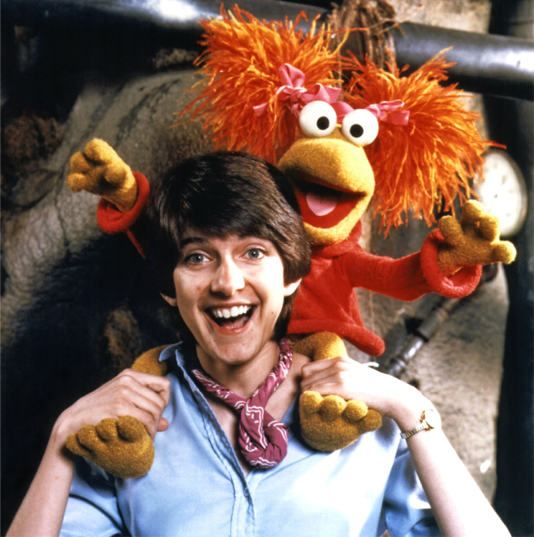 Karen Prell with Red Fraggle.