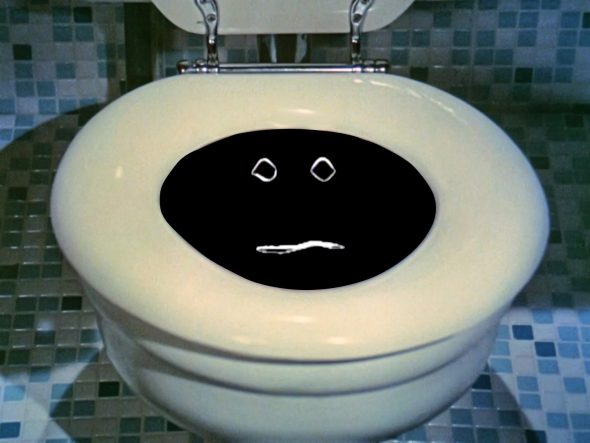 Limbo in the toilet from 'Time Piece'.