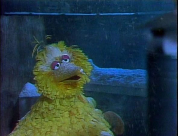 Big Bird freezing to death on the roof in 'Christmas Eve on Sesame Street'.