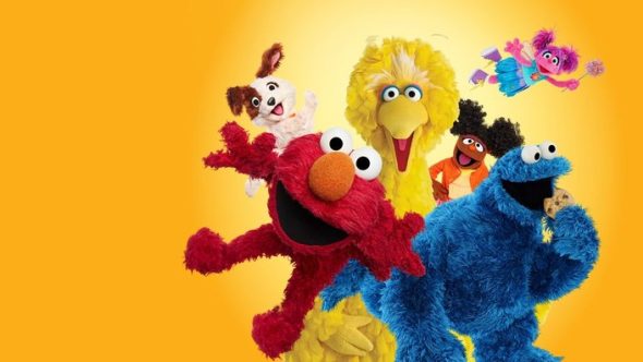 Elmo, Tango, Big Bird, Cookie Monster, Gabrielle, and Abby sort of exploding out of your screen.